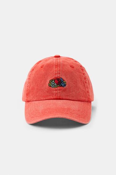 Zara Вышитая кепка FRUIT OF THE LOOM™ из твила купить с доставкой.