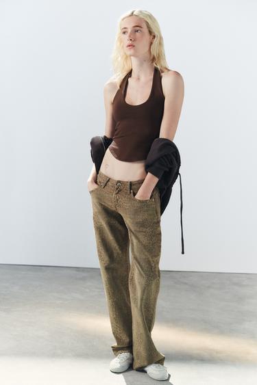 Zara Топ с круглым подолом на завязках