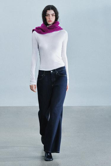 Zara Джинсы низкой посадки с широкими штанинами