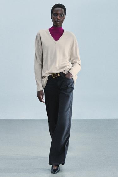 Zara Джинсы с низкой посадкой и широкими штанинами