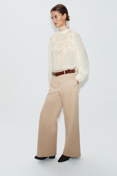 Zara Романтичная блуза с вышивкой и цветочным узором