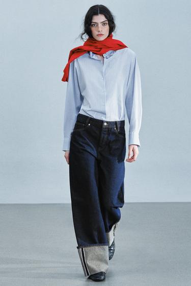 Zara Джинсы ZW коллекция на низкой посадке с отворотами