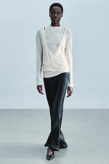 Zara Двухслойная футболка купить с доставкой.