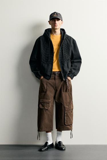 Zara Свободные короткие брюки карго купить с доставкой.