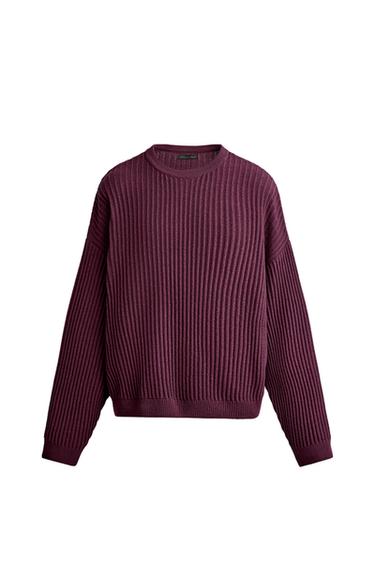 Zara Текстурированный пуловер прямого кроя купить с доставкой.