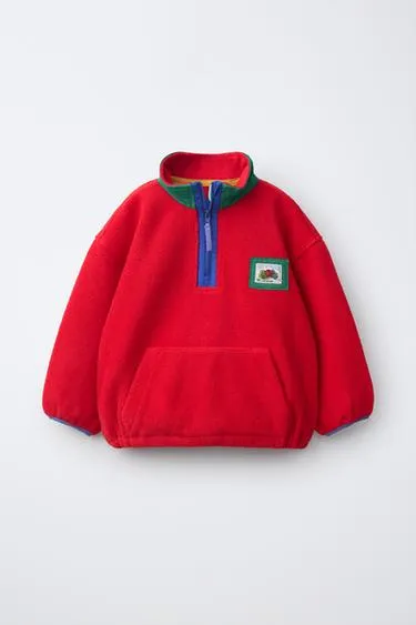 Флисовый свитшот fruit of the loom™ красного цвета