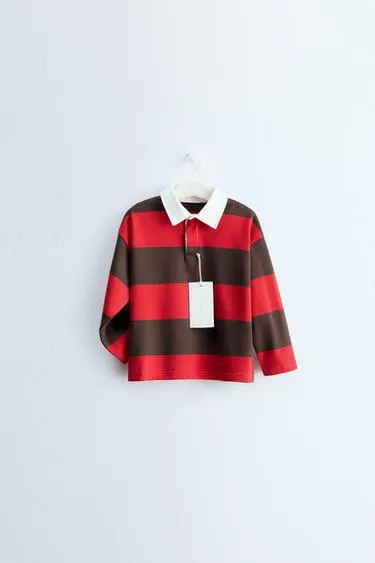 Поло zara timeless с полосатым принтом