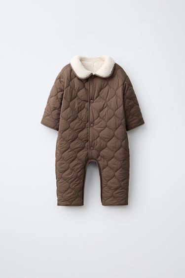 Zara Двусторонний комбинезон из искусственного меха и стёганой ткани купить с доставкой.