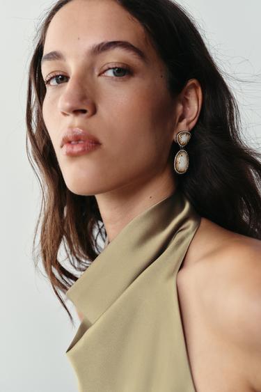 Zara Серьги с мерцающим камнем