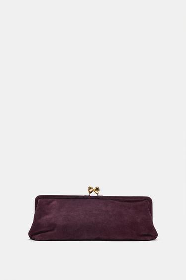 Zara Кожаный клатч купить с доставкой.