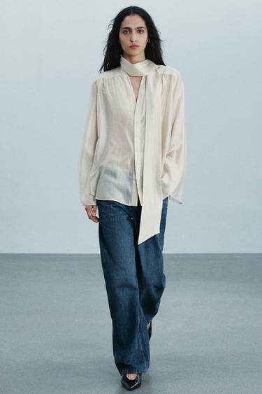 Zara Блузка с шарфом из коллекции ZW