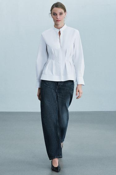 Zara Плиссированная блузка из коллекции ZW купить с доставкой.