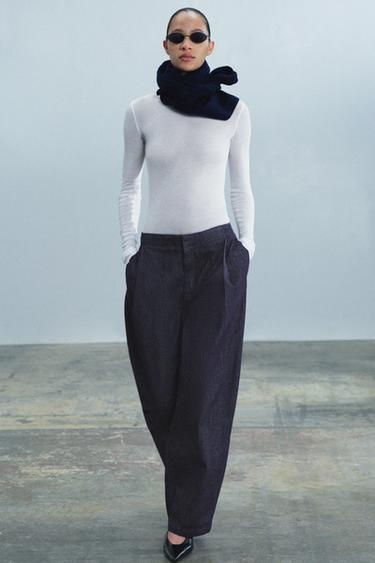 Zara Джинсы ZARA «ZW» средней посадки с широкими штанинами купить с доставкой.