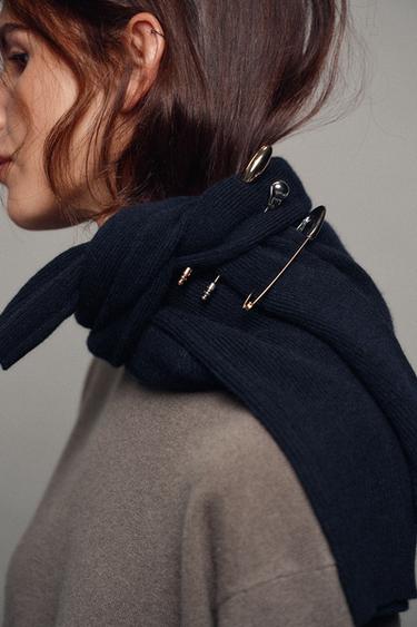 Zara Набор из 3 металлических брошей с булавками купить с доставкой.