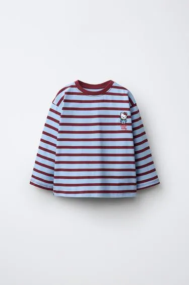 Футболка в полоску с вышивкой hello kitty © sanrio