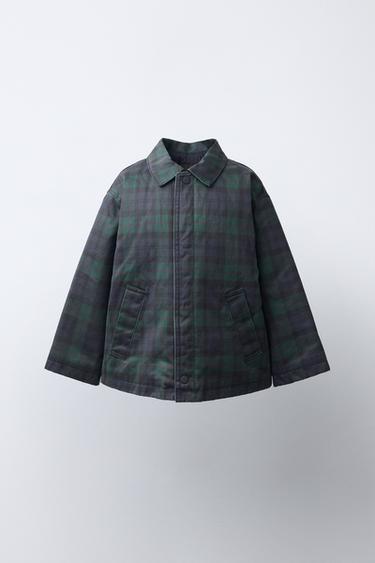 Zara Вощёная замшевая куртка в клетку