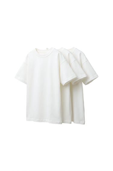 Zara Комплект из 3 однотонных футболок купить с доставкой.