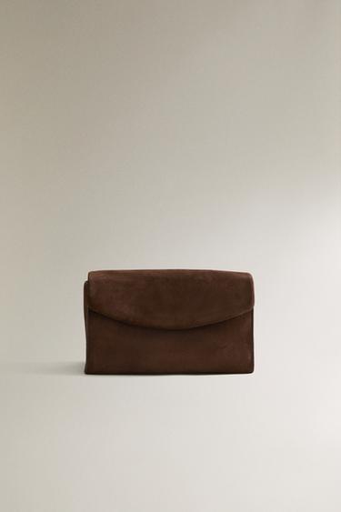 Zara Косметичка из замшевой кожи с клапаном