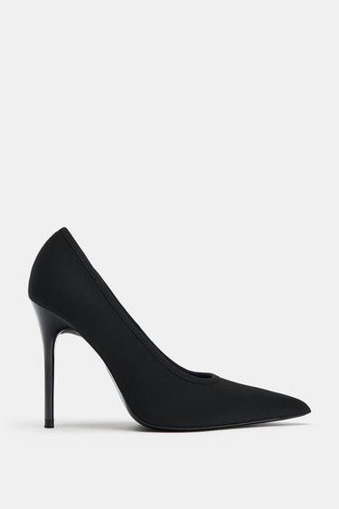 Zara Туфли на каблуке из ткани