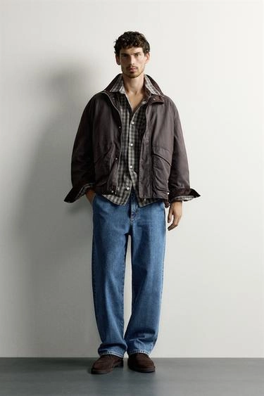 Куртка regular fit с восковым эффектом