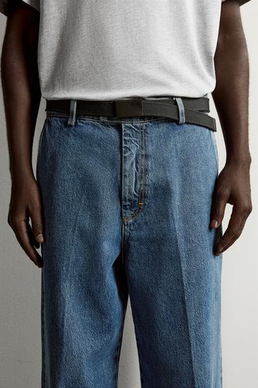 Zara Ремень с пряжкой в виде пластинки из канваса