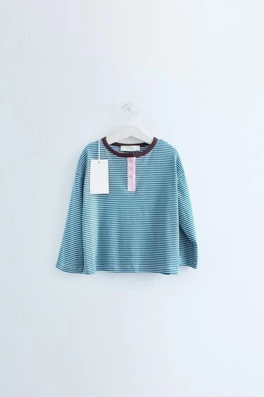 Футболка henley в полоску Zara «Timeless»