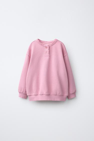 Zara Свитшот с кружевом FADED