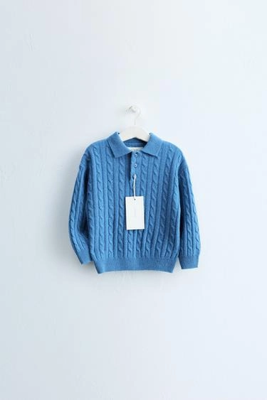 Вязаный джемпер-поло из 100% шерсти zara timeless- Заказать в России