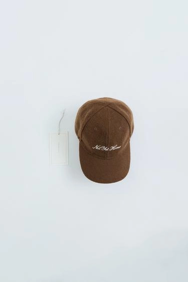 Кепка zara timeless с эффектом шерсти и вышивкой