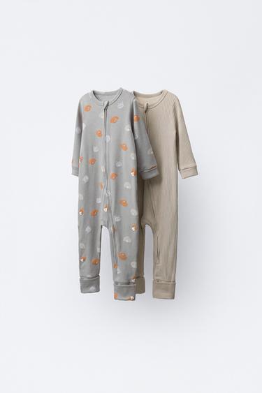 Zara Набор из 2 спальных комбинезонов с принтом животных