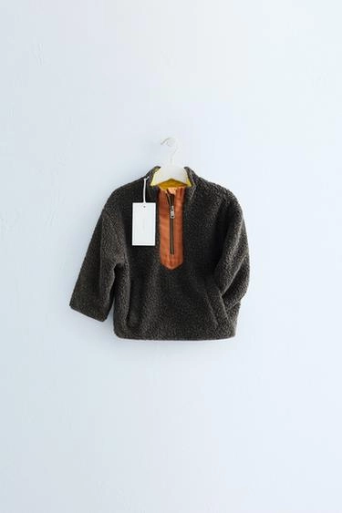Свитшот Zara «Timeless» из шерстяной смеси с искусственным мехом- Заказать в России