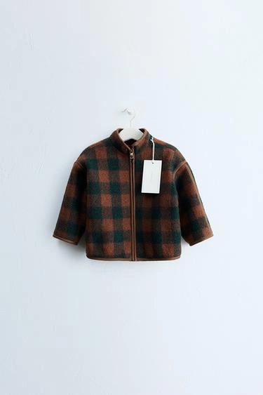 Жакет из шерстяной смеси в клетку Zara «Timeless»