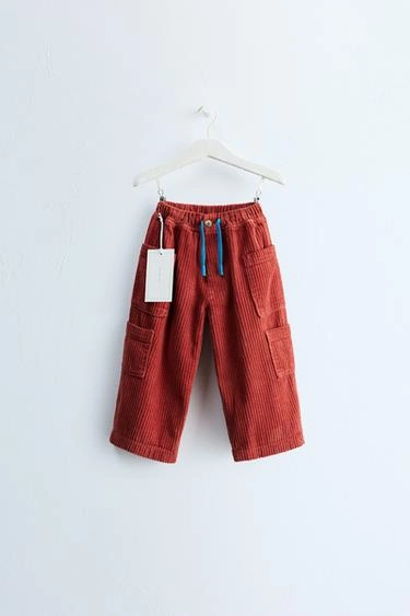 Вельветовые карго-брюки zara timeless