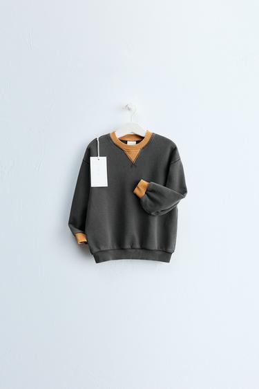 Zara Однотонный свитшот ZARA «TIMELESS» с контрастной отделкой