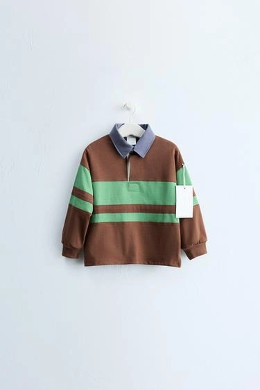 Поло с полосатым принтом Zara «Timeless»- Заказать в России