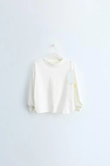 Футболка zara timeless с длинными рукавами и манжетами, белая- Заказать в России