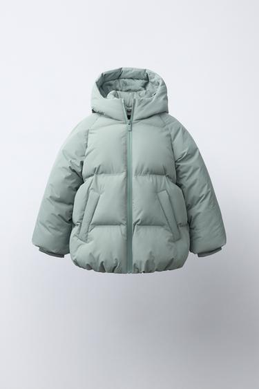 Zara Водонепроницаемое стеганое пальто с капюшоном