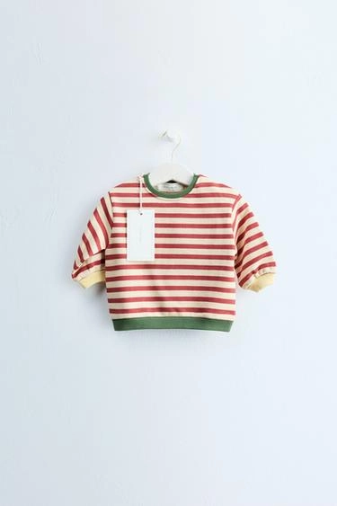 Zara timeless - хлопковый свитшот в полоску