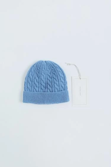 Шапка бини zara timeless из 100% шерсти с косами- Заказать в России