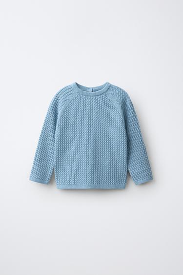 Zara Мини-свитер с узором косы купить с доставкой.
