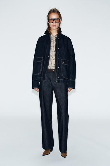 Zara Джинсовая куртка Z1975 с вельветовым воротником купить с доставкой.