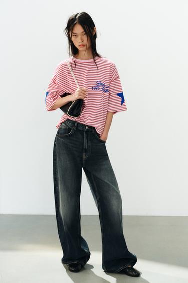 Zara Джинсы TRF с высокой талией и очень широкими штанинами
