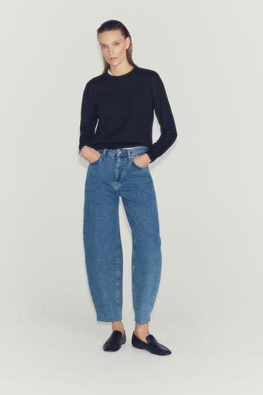 Zara Джинсы ZW коллекции с высокой посадкой и зауженными брюками