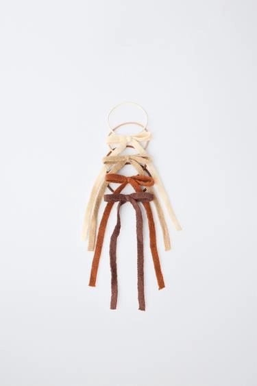 Four-pack of knit bow hair ties