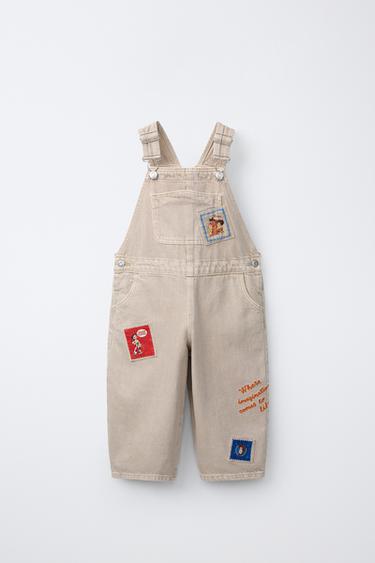 Zara Длинный твиловый комбинезон с нашивками TOY STORY © DISNEY PIXAR купить с доставкой.