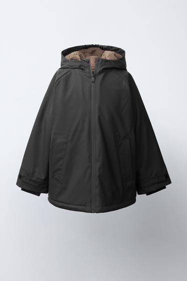 Zara Водонепроницаемый плащ с искусственным мехом