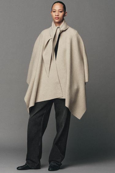 Zara Вязаная накидка с банданой