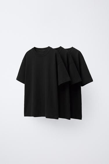 Zara Набор из 3 однотонных футболок купить с доставкой.