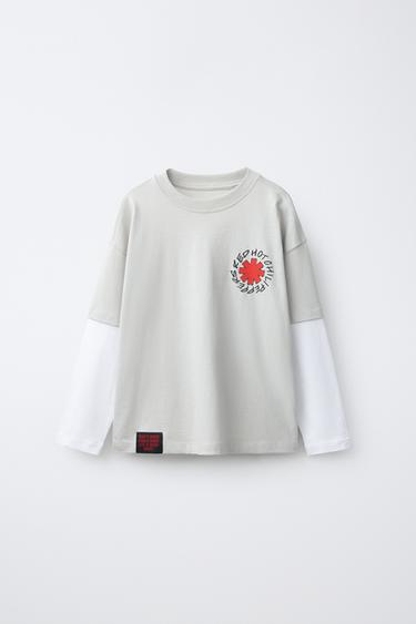 Zara Футболка с двойными рукавами и принтом RED HOT CHILI PEPPERS ® купить с доставкой.