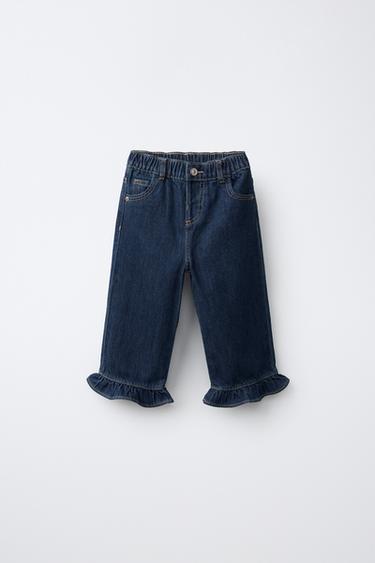 Zara Джинсы прямого кроя с оборками